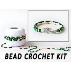bead crochet kit bracelet, craft kit for adults, diy jewelry kit, diy kit bracelet