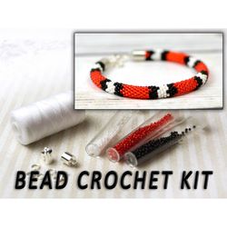 bead crochet kit, diy kit bracelet, make your own, crochet with beads kit, do it yourself, jewelry making kit, diy bracelet kit, snake bracelet kit