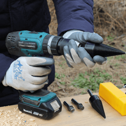 wood splitting drill bits – easy split log splitter piercing tool for fast firewood cutting