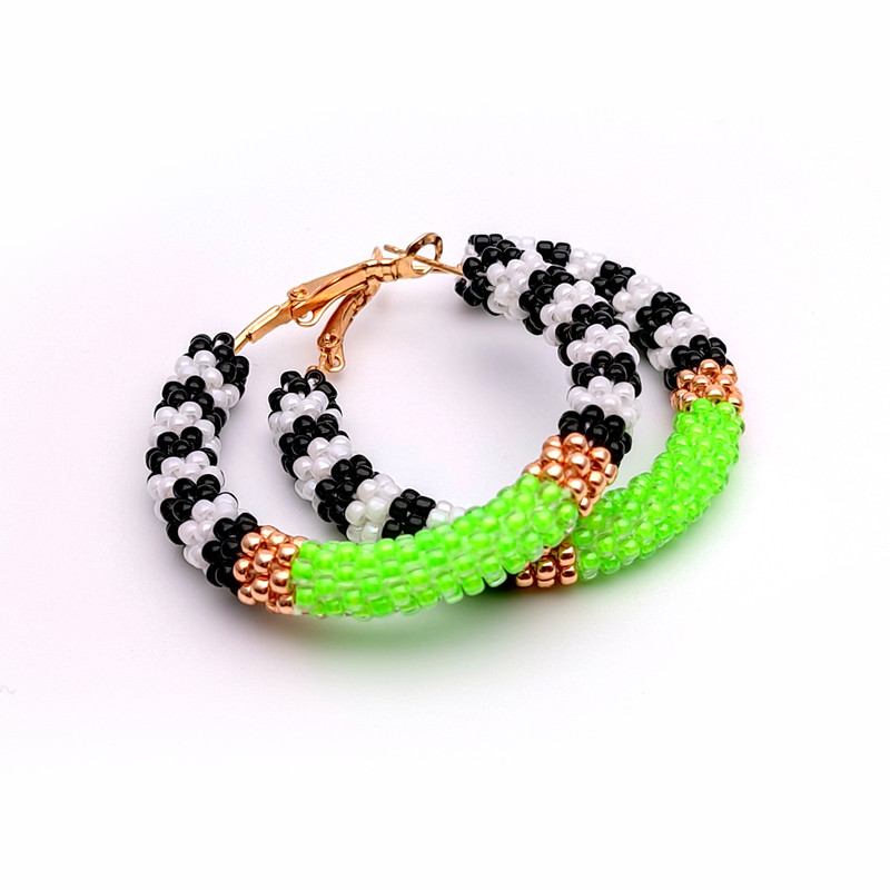 Bright beaded hoops