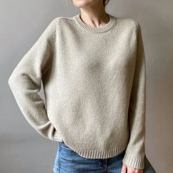 Crewneck sweater relaxed fit, Cashmere/merino sweater