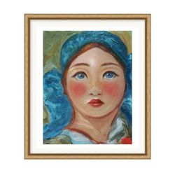 Original Interior painting FAIRY TALES -  Fine Art - Portrait Girl Oil on Panel