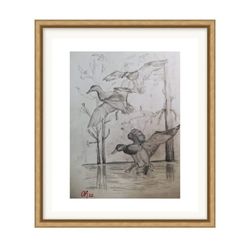 Bird Painting with Mallard duck painting - classical design for home collection