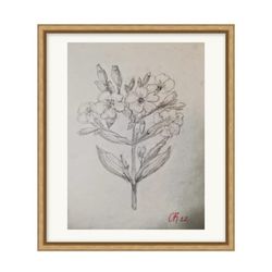 Botanical painting with flowers- unique illustration plant painting gift for Mom