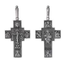 Orthodox large cross The King of Glory plated with silver free shipping