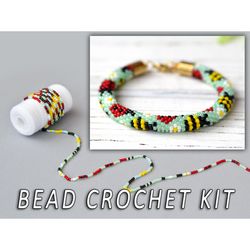 Seed Beads kit, Bead Crochet Kits, Jewelry making kit, Make Your Own Bracelet