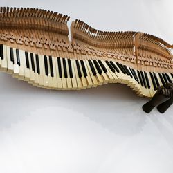 Piano wall decor made of piano keys