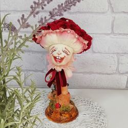 Red mushroom, pin cushion, good luck gift, cottagecore decor, made to order