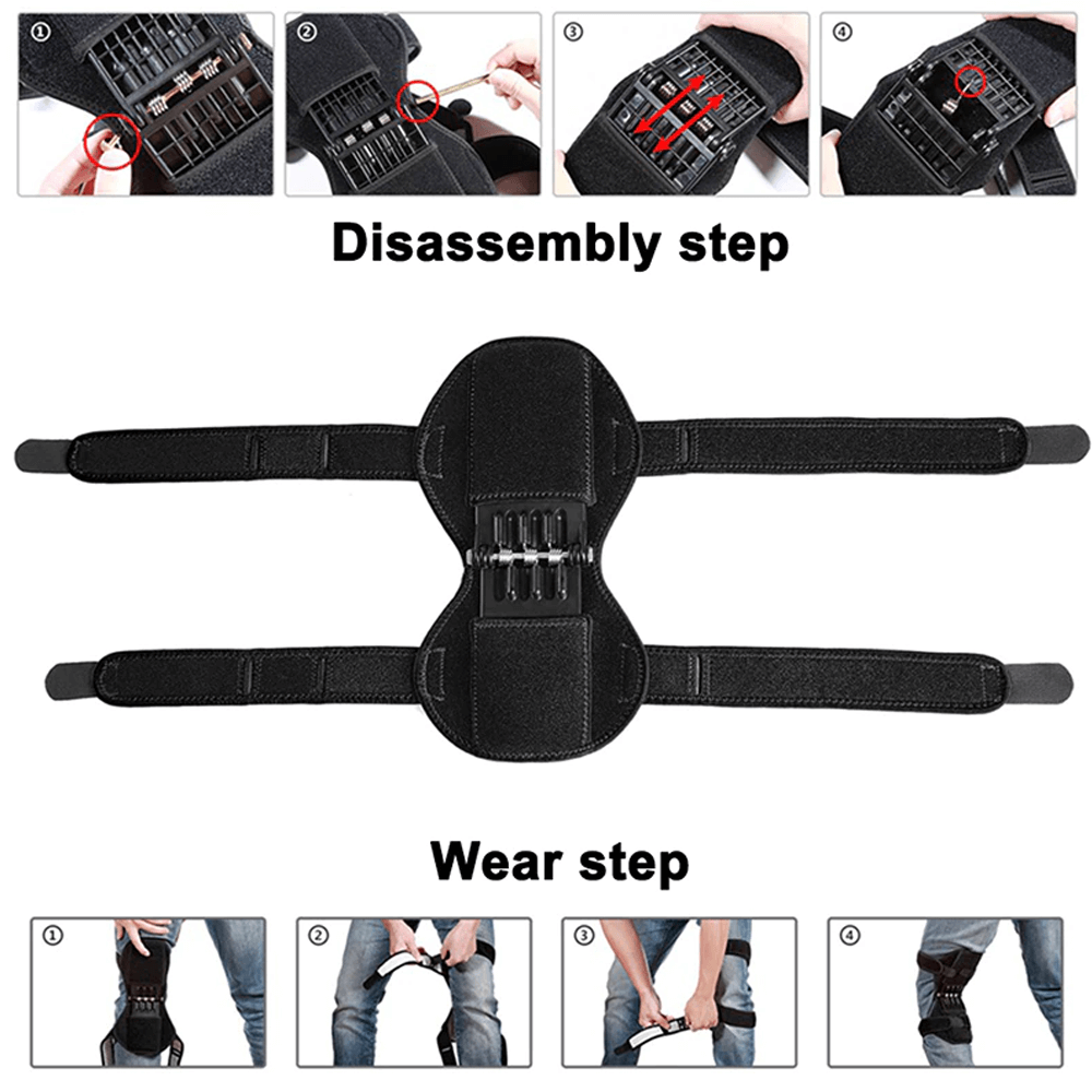 Elderly athlete using knee stabilizer pads