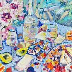 Food painting Original oil painting on canvas Fauvism art Matisse inspired Wall decor Impression art Gala Turovskaya Art
