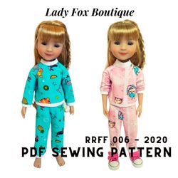 Pajama pattern for Ruby Red Fashion Friends dolls