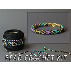 Jewelry making kit, Bead crochet kit, DIY crafts kit