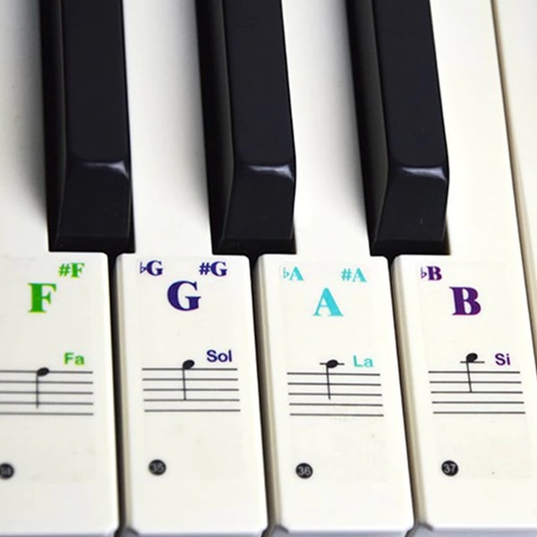 Colorful Transparent Piano Key Note Stickers | Inspire Uplift