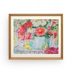 Flowers Wall Art, French Still Life Posters, Nature Art Print, Printable Digital