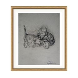 portrait art print, children's painting, nursery wall art, printable download