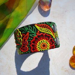 Painted leather bracelet, Womens leather cuff bracelet, Leather bangle, Summer bracelet, Colorful bracelet, Bright cuffs