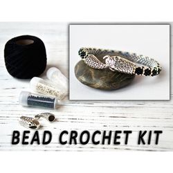 bead crochet kit bracelet, diy kit snake bracelet, jewelry making kit