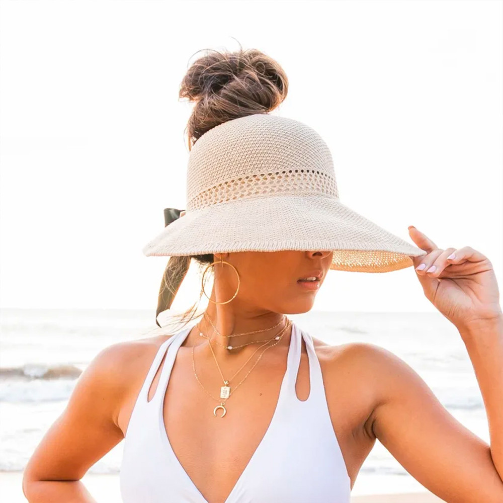 Straw visor hat gift for her