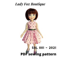 Sleeveless dress pattern for Siblies dolls by Ruby Red Fashion Friends