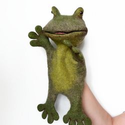 Frog, toad puppet for home puppet theater. Handmade. I will make to order.