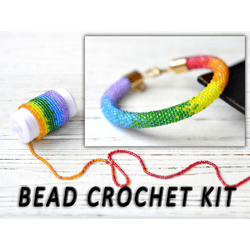 bead crochet kit colorful bracelet, diy bracelet kit, craft kits for adult, jewellery making kit