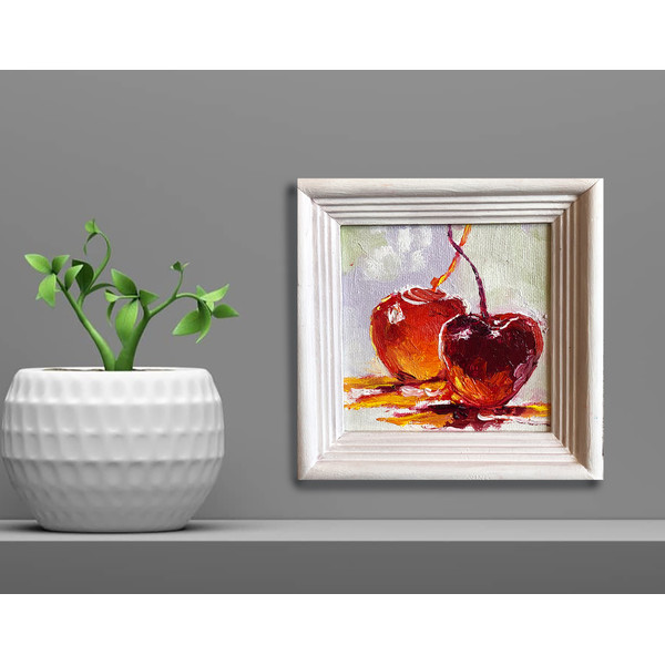 cherries framed art