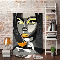 black woman painting egypt original art african american art black woman portrait artwork acrylic painting 16,5 × 23,3 by myrikart