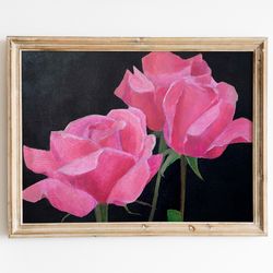 Rose original painting | Floral art | Oil painting | Valentine's Day Gift
