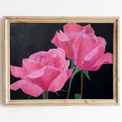 rose original painting | floral art | oil painting | valentine's day gift