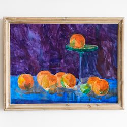 Oranges still life Fruit painting Food artwork Watercolor painting Wall art