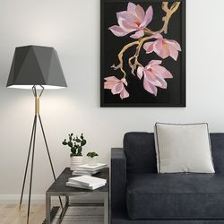 Magnolia original painting flower wall art oil painting gift art home decor