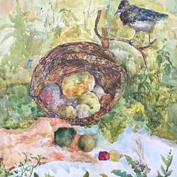 sunny morning- bird painting, poster, wall art decor, bird print, animals art