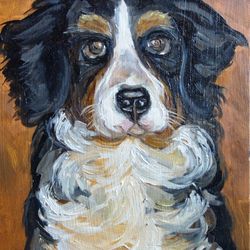 Dog Painting Oil Animal Pets Original Art Animal Artwork Canvas