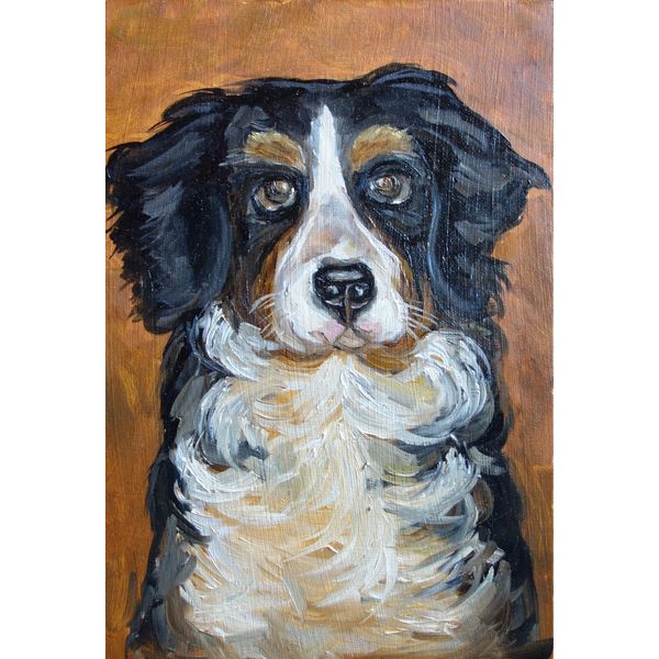 Dog Painting Oil Animal Pets Original Art Animal Artwork - Inspire Uplift