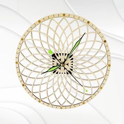 gift clock mandala svg dxf pattern for laser cut design. glowforge svg project. design fo cutting laser.