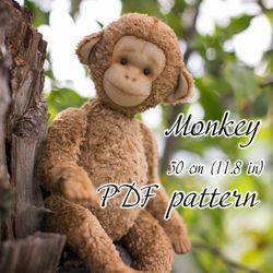 Teddy Monkey sewing pattern PDF plushie toy handmade DIY