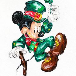 Mickey Mouse Wall Art / Mickey Mouse Painting / Disney Wall Art / Disney painting / Original Painting / Pop Art Painting / Saint Patrick's Day wall art