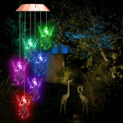 guardian angel wind chime solar light