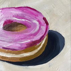 Donuts Original Painting / Food Painting / Donuts Wall Art 