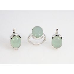 Sterling Silver Set With Chalcedony Stones