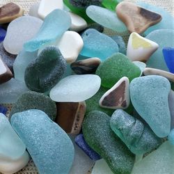 Genuine sea glass and sea pottery in bulk