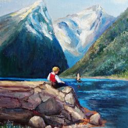 Mountains Painting Oil Original Art Landscape Artwork Canvas Art