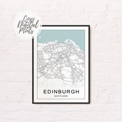 edinburgh digital map print | edinburgh digital download map | edinburgh printable map | edinburgh wall art map