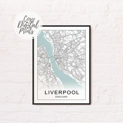 Liverpool DIGITAL Map Print | Liverpool DIGITAL DOWNLOAD Map | Liverpool Printable Map | Liverpool Wall Art Map