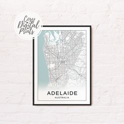 Adelaide DIGITAL Map Print | Adelaide DIGITAL DOWNLOAD Map | Adelaide Printable Map | Adelaide Wall Art Map