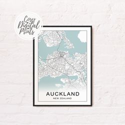 Auckland DIGITAL Map Print | Auckland DIGITAL DOWNLOAD Map | Auckland Printable Map | Auckland Wall Art Map