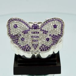 Sterling Silver Butterfly Pill Box