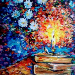 Oil Painting Original Bright Daisies Evening Prayer
