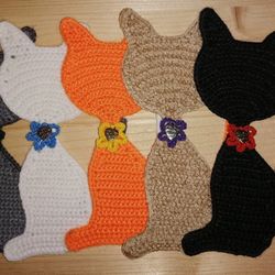 Crochet pattern applique (bookmark) Cat - digital pattern PDF
