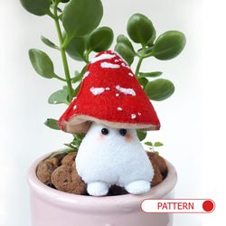 Mushroom stuffed toy felt pattern, goblincore décor, cottagecore decor room, mushroom gift felt pattern pdf